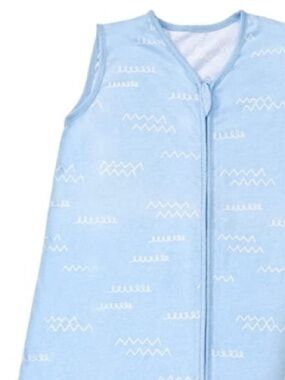 Light Blue Baby boy Sleep Sack Front Zipper 100% cotton wearable blanket 0.5 TOG
